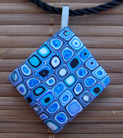 pendentif Fimo Bleu