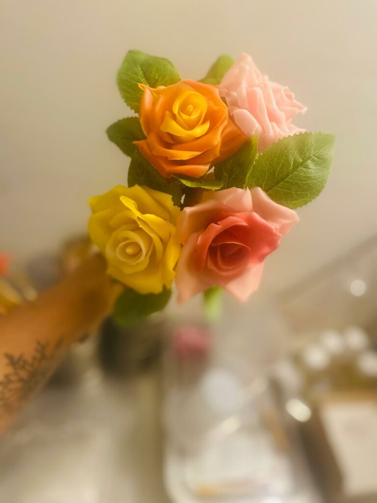 bougies modelage fleurs en cire